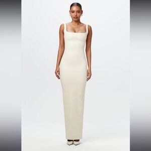 Vegan leather croc tank maxi dress